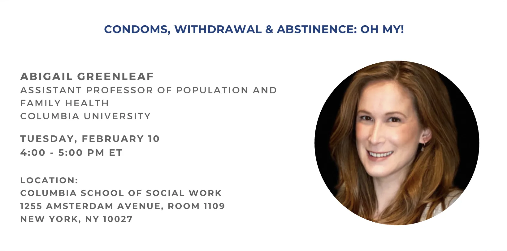 CPRC Seminar Series w/ Professor Abigail Greenleaf