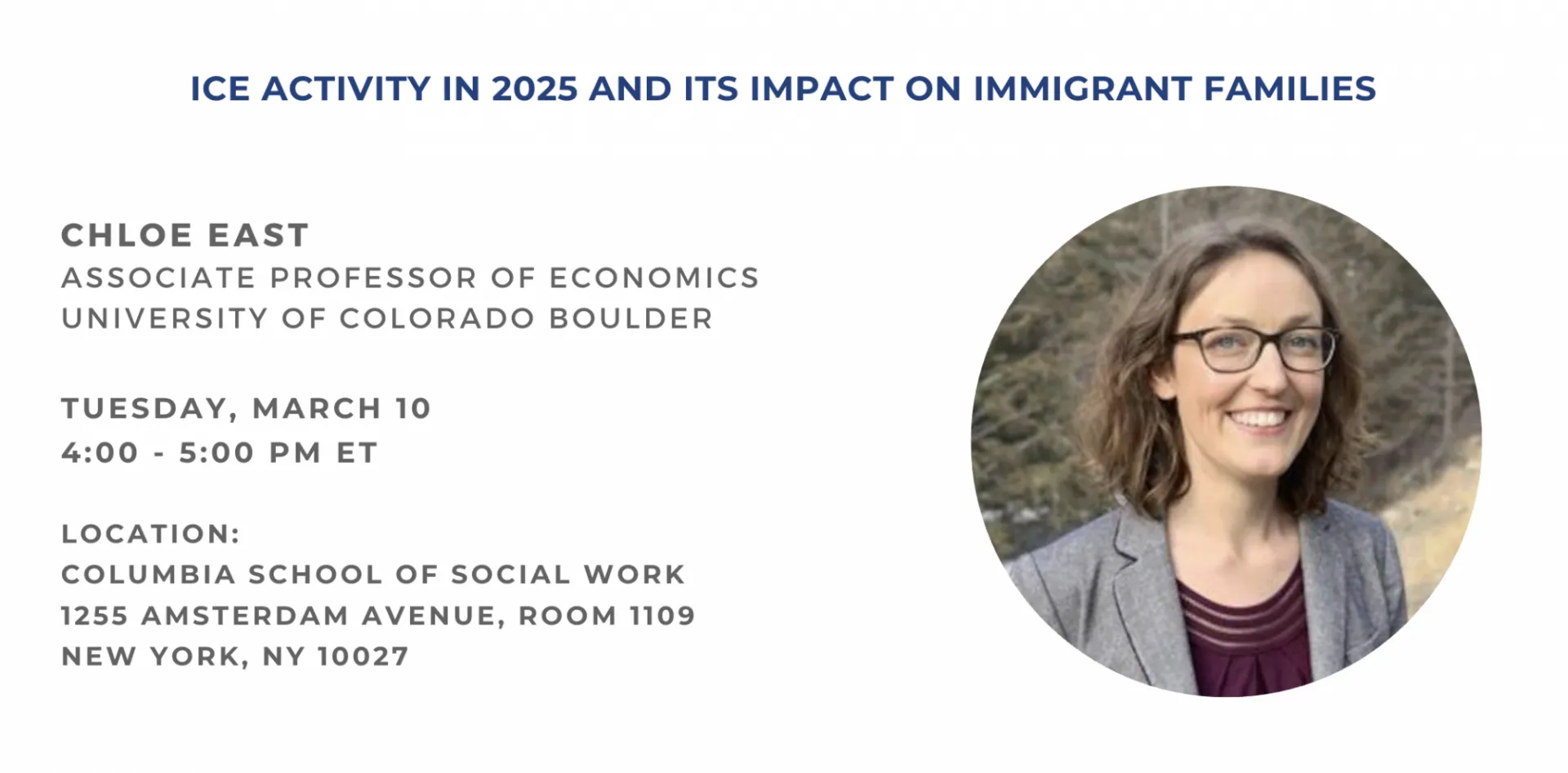 CPRC Seminar Series with Professor Chloe East