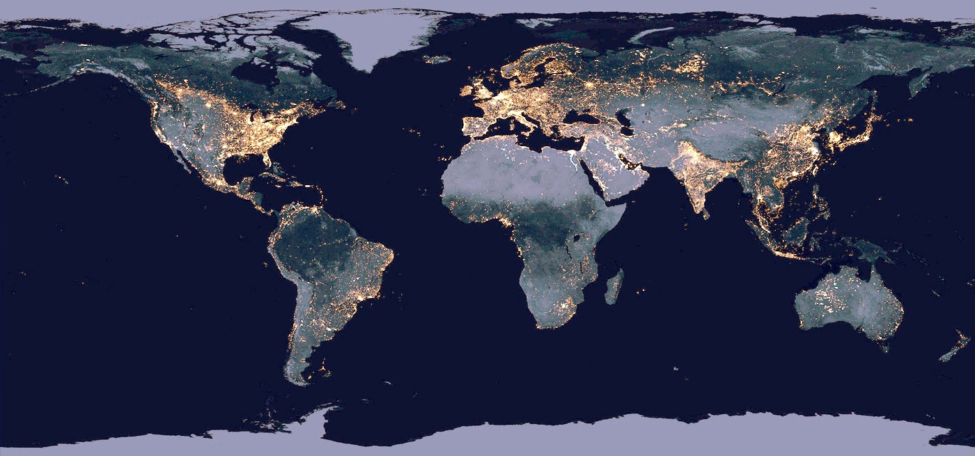 Enhanced satellite image of earth